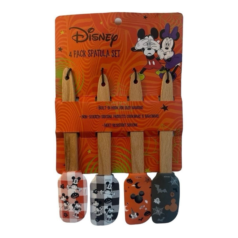 Disney Halloween Spatula Set 4 Pack‎ Mickey Mouse Silicone Non-Scratch